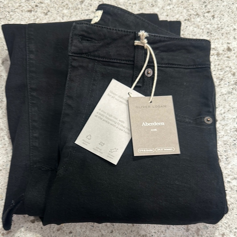 Black Skinny Straight Leg  high Rise Oliver Logan Jean